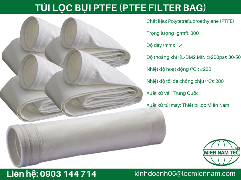 TÚI LỌC BỤI PTFE (PTFE FILTER BAG)