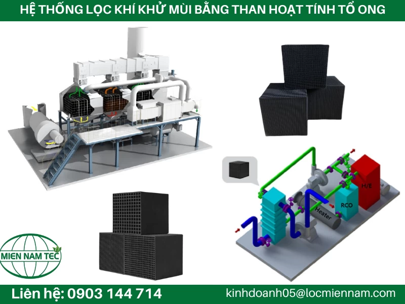 HỆ THỐNG LỌC KHÍ KHỬ MÙI BẰNG THAN HOẠT TÍNH TỔ ONG